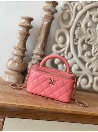 Replica Chanel mini Shoulder Bag Lambskin & Gold-Tone Metal 81208 pink HY7680SV68