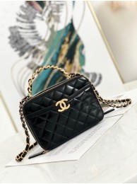 Replica Chanel mini Shoulder Bag Lambskin & Gold-Tone Metal AS2179 black HY21987BB13