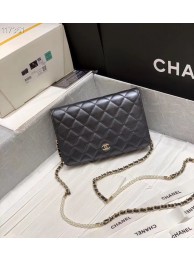 Replica Chanel mini wallet on chain Gold-Tone Metal A84277 black HY11975iu55