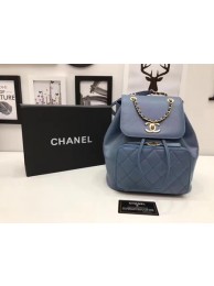 Replica Chanel Original Leather Backpack CHA2590 Blue HY13691Ac56
