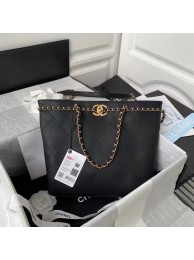 Replica Chanel Original Leather Shopping Bag AS2374 black HY8260VA65