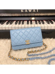 Replica Chanel Original Small classic Sheepskin flap bag AP33814 blue HY18115VA65