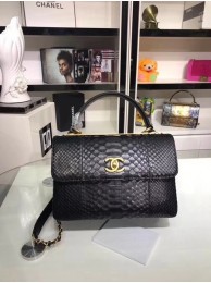 Replica Chanel Original Snake skin Leather Tote Bag A92236 black HY22518ij65