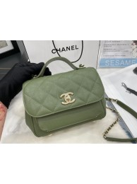 Replica Chanel small flap bag Calfskin & Gold-Tone Metal A93749 green HY12185HB48