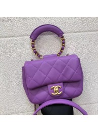 Replica Chanel small flap bag Lambskin & Gold Metal AS1357 purple HY19446Kg43
