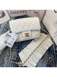 Replica Chanel small flap bag Lambskin & Gold-Tone Metal AS2203 White HY6508TN94