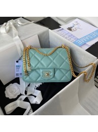 Replica Chanel SMALL Lambskin FLAP BAG AS1792 light blue HY14829ED66