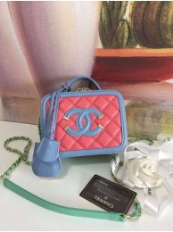 Replica Chanel small vanity case Grained Calfskin & gold-Tone Metal A93342 Pink&Green&blue HY24236ec82