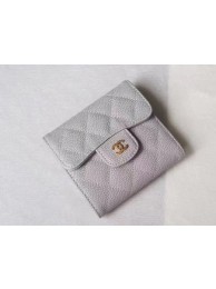 Replica Chanel Tri-Fold Wallet Cannage Pattern Leather A48981 Grey HY8702Xe44