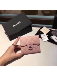 Replica Chanel Tri-Fold Wallet Cannage Pattern Leather CHA5262 Pink HY14178EO56