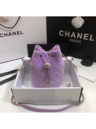 Replica Chanel velvet Drawstring bag AS1894 Lavender HY10879UD97