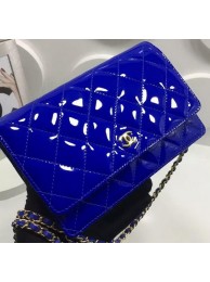 Replica Chanel WOC mini Flap Bag Patent Leather A33814P Royal HY26721Sf59