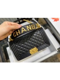 Replica Cheap BOY CHANEL flap bag A67086 black HY912Mq48