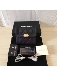 Replica Cheap Boy Chanel Matelasse Bi-Fold Wallet Cannage Pattern CHA5261 Black HY15806QC68