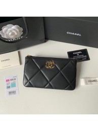 Replica Cheap CHANEL 19 Sheepskin Original Leather Carry on bag AP1059 black HY20987Mq48