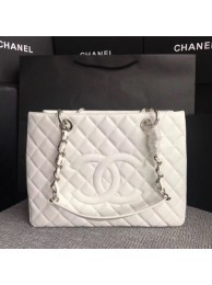 Replica Cheap Chanel LE Boy Grand Shopping Tote Bag GST White Cannage Pattern A50995 Silver HY16901QC68