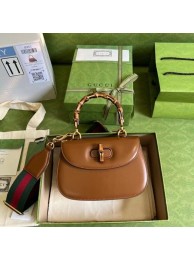 Replica Cheap Gucci Small top handle bag with Bamboo 675797 brown HY20916QC68