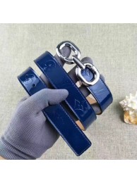 Replica Cheap Louis Vuitton 30mm Patent Leather Belt M4226 Blue HY20551QC68