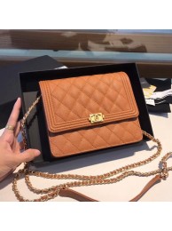 Replica Designer Boy chanel clutch with chain A84433 brown HY3316Bb80
