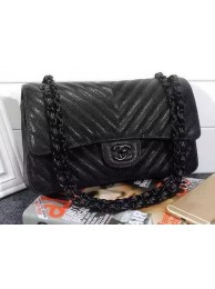 Replica Designer Chanel 2.55 Series Flap Bag Black Cannage Pattern Chevron Leather A1112V Black HY24121Bb80