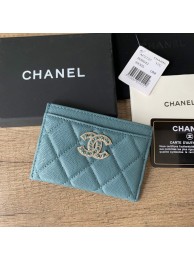 Replica Designer Chanel card holder Calfskin AP2737 blue HY25946Bb80