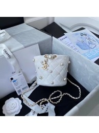 Replica Designer Chanel mini drawstring bag AS2518 white HY26311Bb80
