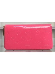 Replica Designer Louis Vuitton Monogram Vernis Zippy Wallet M90227 Rose HY11346Bb80