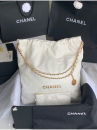 Replica Fashion CHANEL 22 HANDBAG Shiny Calfskin & Gold-Tone Metal AS3262 white&gold HY20046yI43