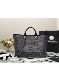Replica Fashion Chanel Canvas Tote Shopping Bag B66941 black HY20388HM85