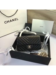 Replica Fashion Chanel Classic Flap Bags Black Original Sheepskin Leather 1116 Silver HY2868HM85