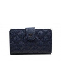 Replica Fashion Chanel Matelasse Bi-Fold Wallet Original Cannage Pattern Leater CHA48667 Royal HY17833HM85