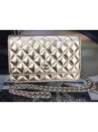 Replica Fashion Chanel mini Flap Bag Gold Cannage Pattern A8373 Silver HY23331yI43