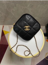 Replica Fashion Chanel small diamond bag Grained Calfskin & Gold-Tone Metal AS2201 black HY3621yI43