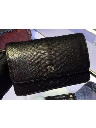 Replica Fashion Chanel WOC Flap Bag Original Snake Leather A33814 Black HY18221yI43