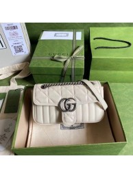 Replica Fashion Gucci GG Marmont matelasse mini bag 446744 white HY10898HM85
