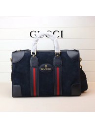 Replica Fashion Gucci Suede duffle bag with Web 459311 Royal Blue HY14183HM85