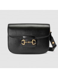 Replica Gucci 1955 leather shoulder bag 602204 black HY451hD86