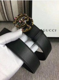 Replica Gucci 34mm Leather Belt GG57001 Black HY19830DY71
