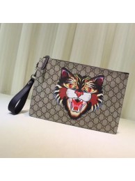 Replica Gucci Angry Cat Print GG Supreme Pouch 473904 Angry Cat HY2033Ix66