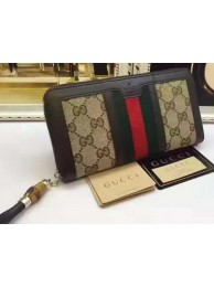 Replica Gucci Bamboo GG Zip Around Wallet 353615 Brown HY20283Ix66