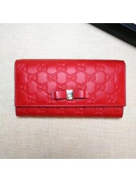 Replica Gucci Bow Gucci Signature Continental Wallet 388679 Red HY25493EO56