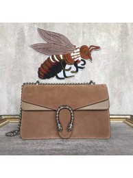 Replica Gucci Dionysus Suede Leather Mini Shoulder Bag 400249 Khaki HY6434ED66