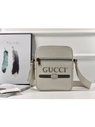 Replica Gucci GG Calfskin Leather Messenger Bags 523691 white HY20090SV68