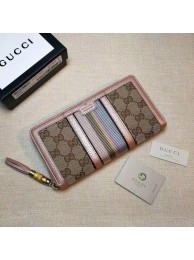 Replica Gucci GG canvas zipper wallet 353651 pink HY9140SV68