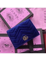 Replica Gucci GG Marmont Card Case 466492 Blue HY12725Fi42