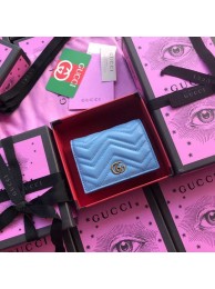 Replica Gucci GG Marmont card case 466492 light blue HY26002BB13