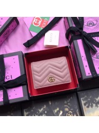 Replica Gucci GG Marmont card case 466492 pink HY23801Sf59
