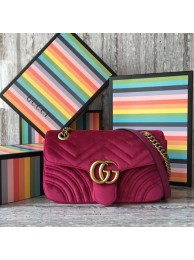 Replica Gucci GG Marmont Chevron Velvet Shoulder Bag 443497 Rose HY15195VA65