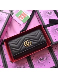 Replica Gucci GG Marmont Continental Wallet 443436 Black HY15645Fi42