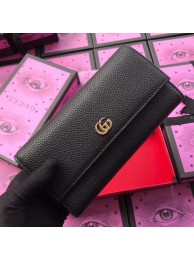 Replica Gucci GG Marmont leather wallet 456116 black HY7751hD86